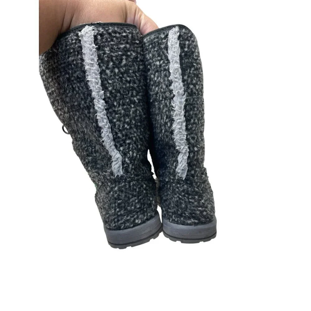 Sanuk The Horizon Boots Cozy Faux Fur Lined Women’s Size 7 Gray Weatherproof